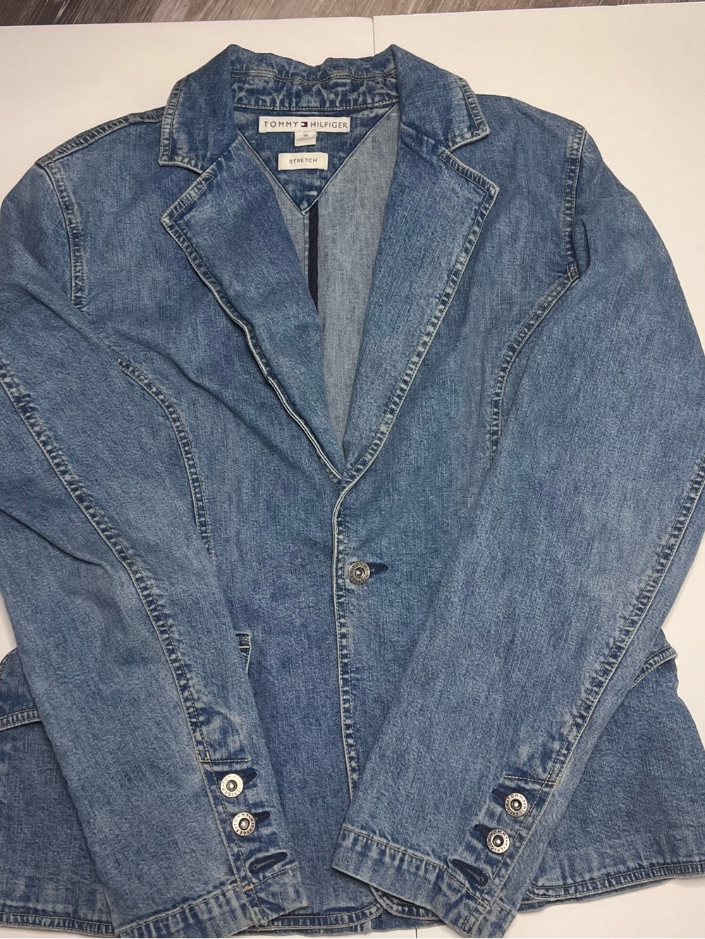Vintage Y2K 2003 Tommy Hilfiger Tailored Denim Blazer Jacket - Women’s Size 10